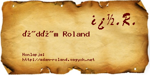 Ádám Roland névjegykártya